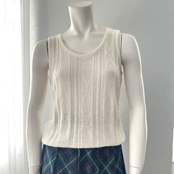 Vintage White  Knit Tank Top - Picture 1 of 8